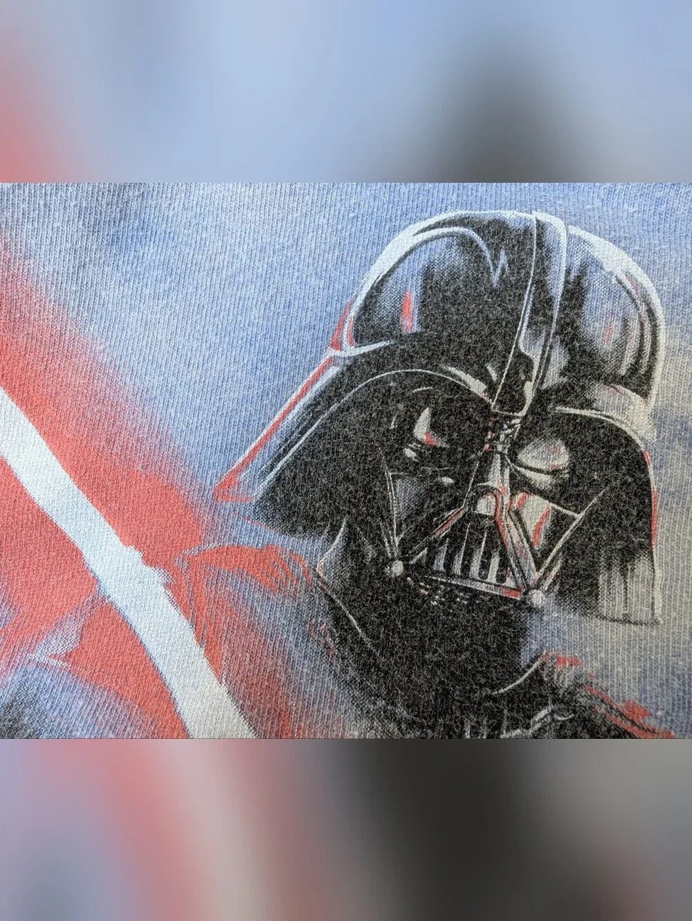 Gap Darth Vader Graphic Tee - Blue with Red Lightsaber